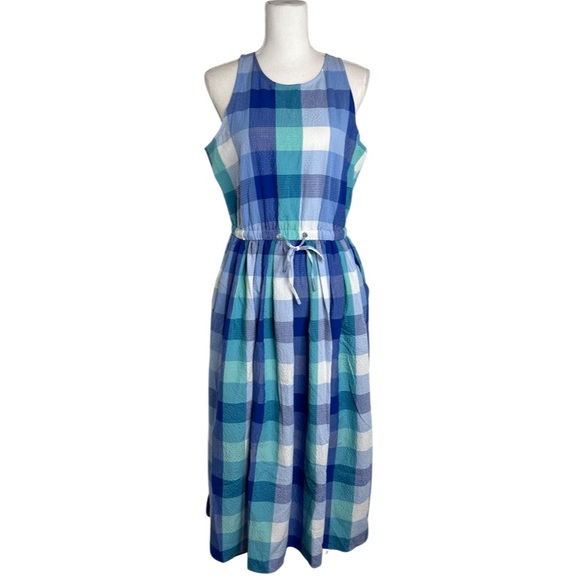 LOFT Plaid Cutout Back Midi Pocket Dress - Picture 4 of 15